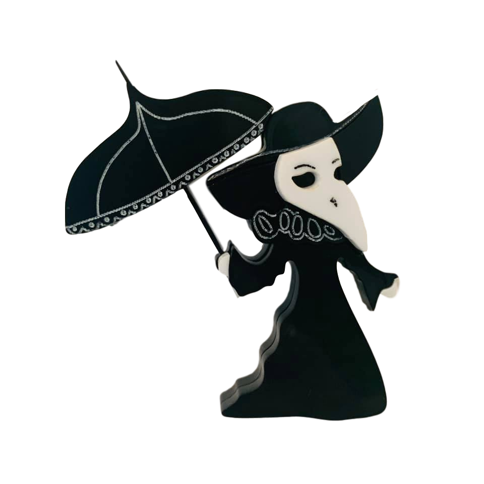 Elegant Female Plague Doctor Brooch