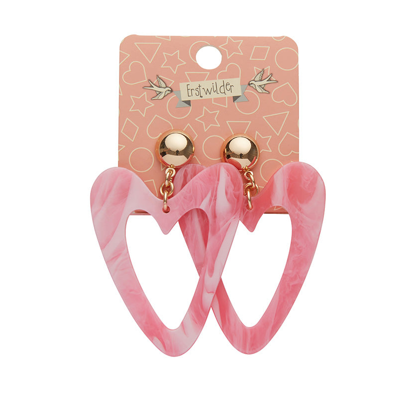 Pink heart on sale drop earrings