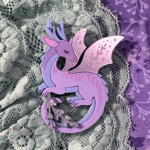 Lavender the Dragon 🐉 - Brooch