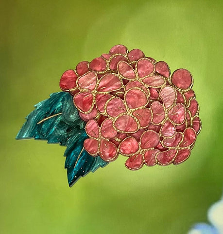 Pink Hydrangea Brooch