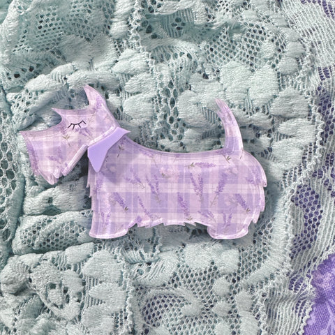 Lavender the Scotty - Brooch
