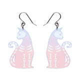 Bone Kitty Drop Earrings - Iridescent