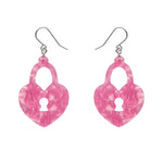 Heart Locket Ripple Drop Earrings