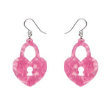 Heart Locket Ripple Drop Earrings