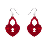 Heart Locket Ripple Drop Earrings