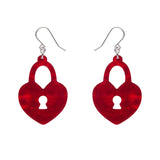 Heart Locket Ripple Drop Earrings