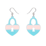 Heart Locket Ripple Drop Earrings