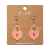 Heart Locket Ripple Drop Earrings