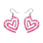 Heart Maze Ripple Drop Earrings