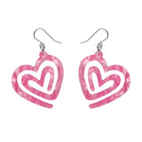 Heart Maze Ripple Drop Earrings