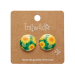 Sunflower Rounded Stud Earrings - Yellow