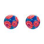 Dahlia Rounded Stud Earrings - Pink