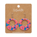 Dahlia Circle Drop Earrings - Pink