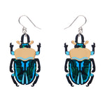 Ruby the Rainbow Stag Beetle Earrings