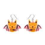Winged Kitty Drop Earrings