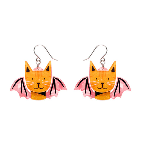 Winged Kitty Drop Earrings