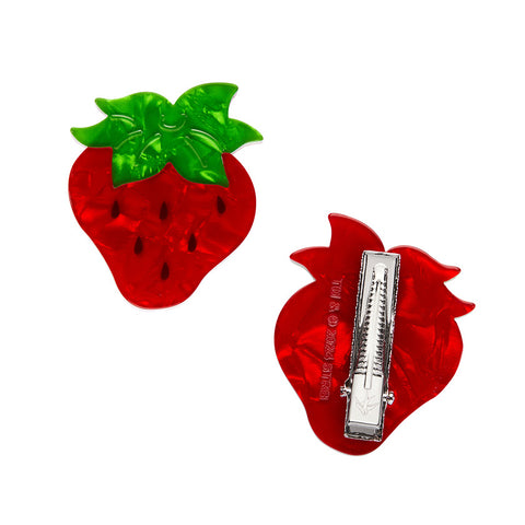 Darling Strawberry Hair Clips Set - 2 Piece