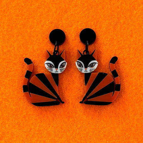 Pumpkin Cat Earrings