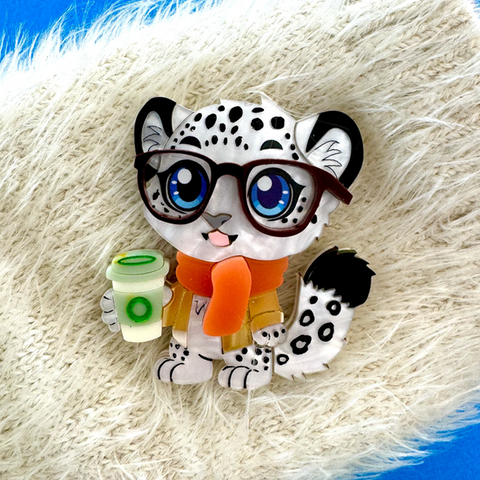 Storm The Snow Leopard Brooch