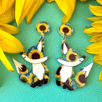 Amelia the sunflower fox 🌻 - earrings