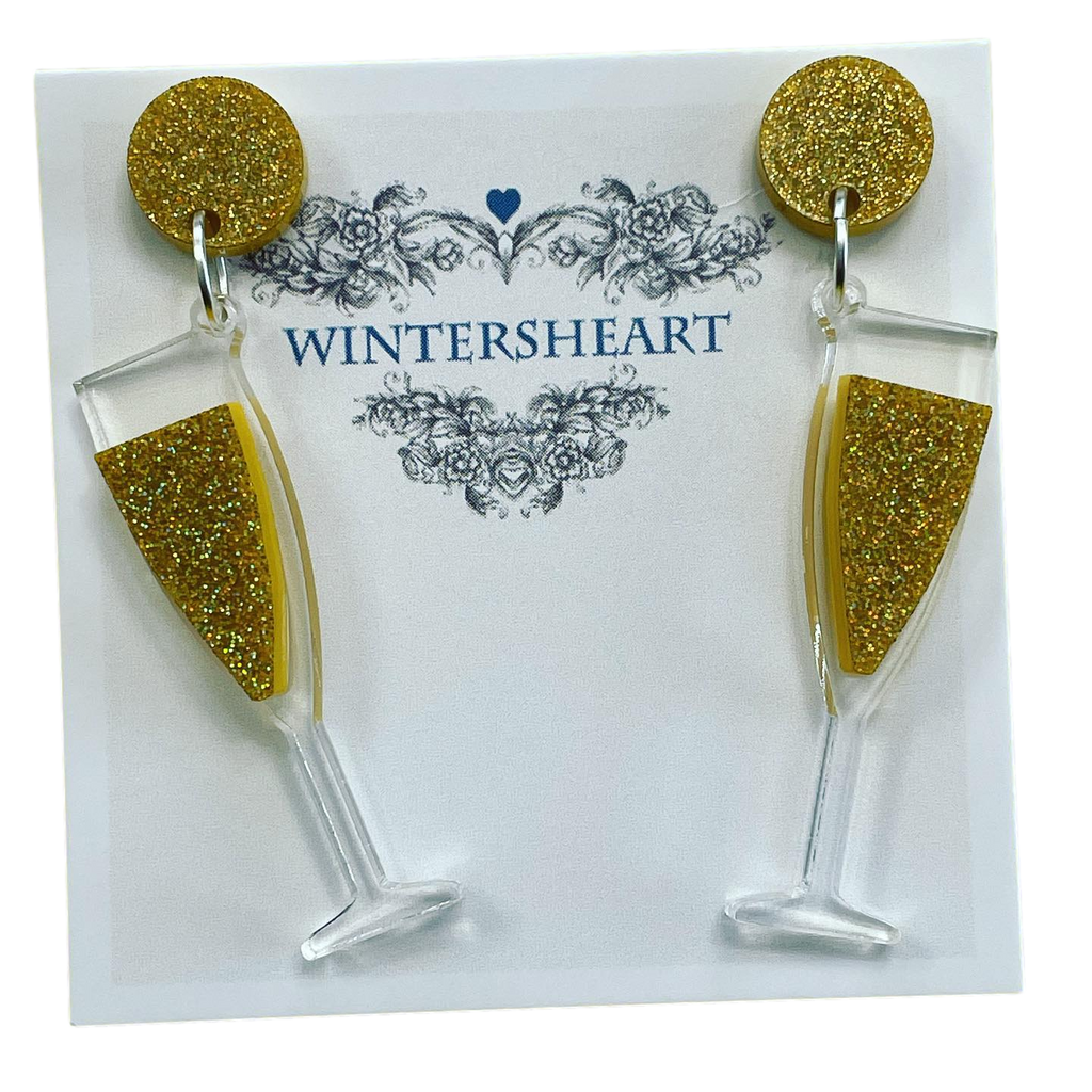 Champagne flute earrings cheap