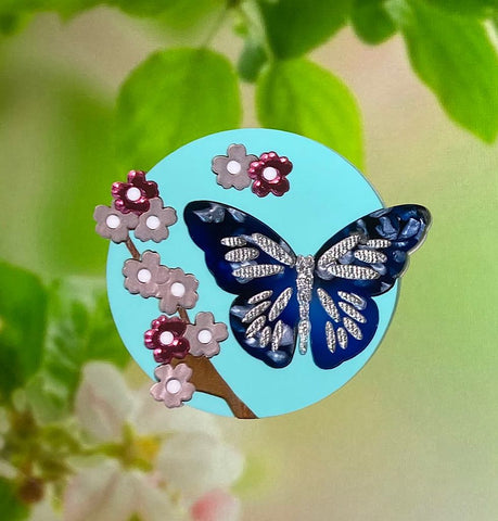 Butterfly Blossoms Brooch - Tantalising Treasures