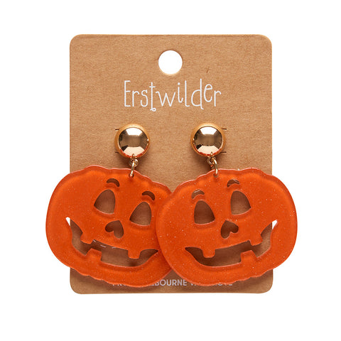 Pumpkin Glitter Statement Earrings