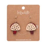 Mushroom Textured Resin Drop Earrings - Red
