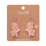 Butterfly Textured Resin Drop Earrings - Pink