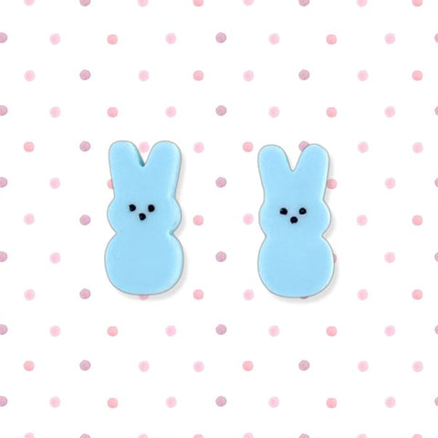Blue Marshmallow Bunny - Stud Earrings