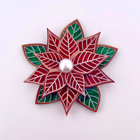 Poinsettia Red - Brooch